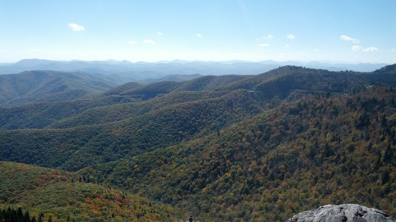 The look out from the Devil's Courthouse on the Blue Ridge Parkway