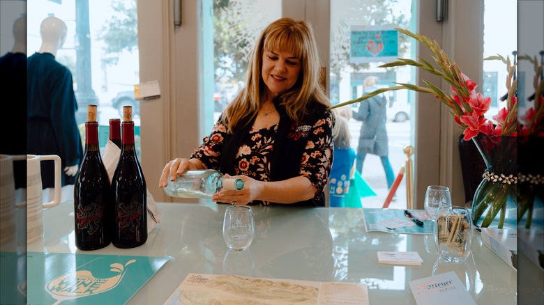 Pouring a drink at Mendocino Whale Festival
