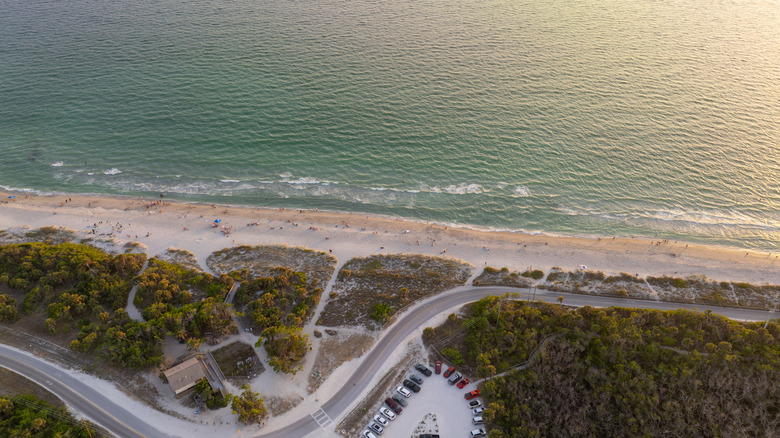 Aerial of Blind Pass Beach Park on Englewood Beach