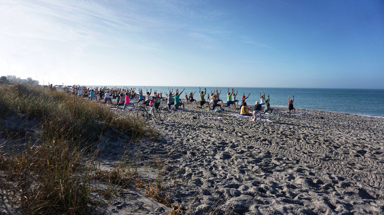 Yoga on the beach on Manasota Key