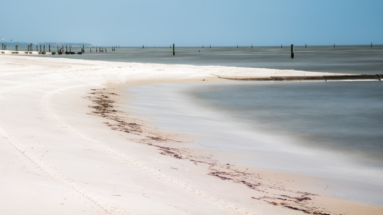 The beach in Waveland, Mississippi