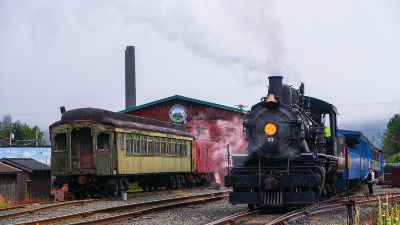 Oregon Coastal Scenic Railroad trains from Rockaway Beach, OR