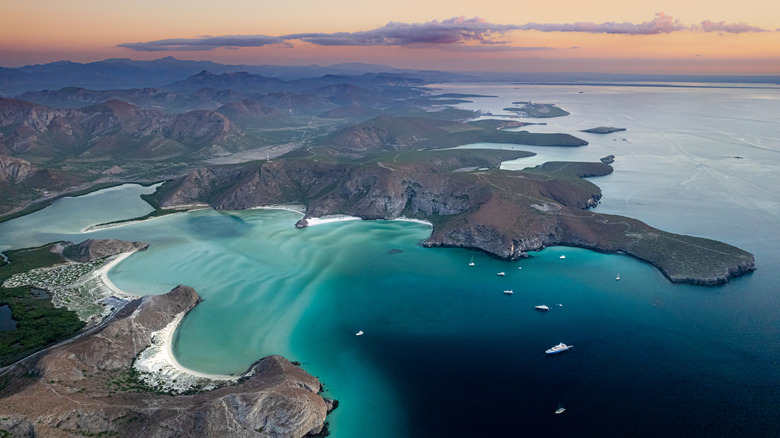 Aerial view of Balandra Beach, Mexico