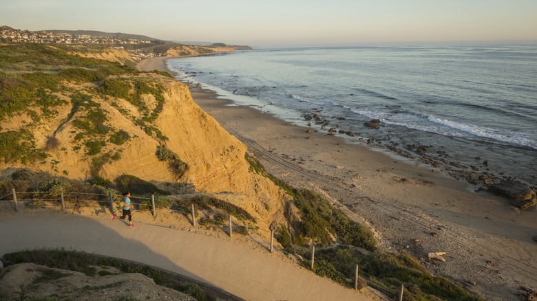 Sunset over the sea at Crystal Cove State Park