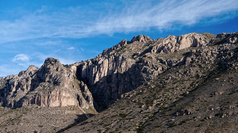 Fossilized coral reef mountains