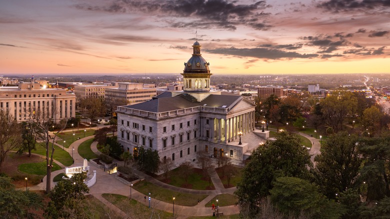 aerial view of downtown Columbia, south carolina