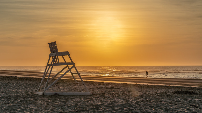 Beach at sunrise in Avalon, New Jersey