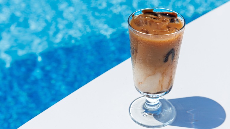 Poolside frappé in Greece