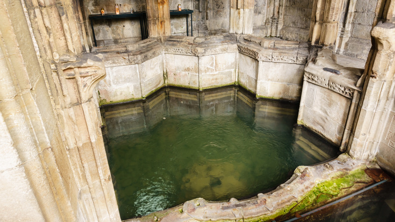 The star-shaped basin of St. Winefride's Well in Wales