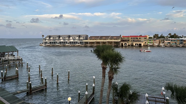 View of waterfront homes in Port Mansfield, Texas