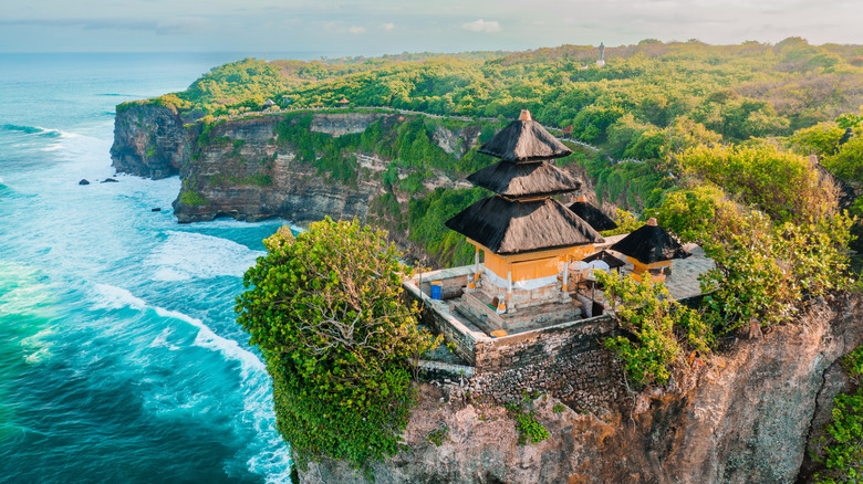 Uluwatu Temple on a cliff in Bali, Indonesia