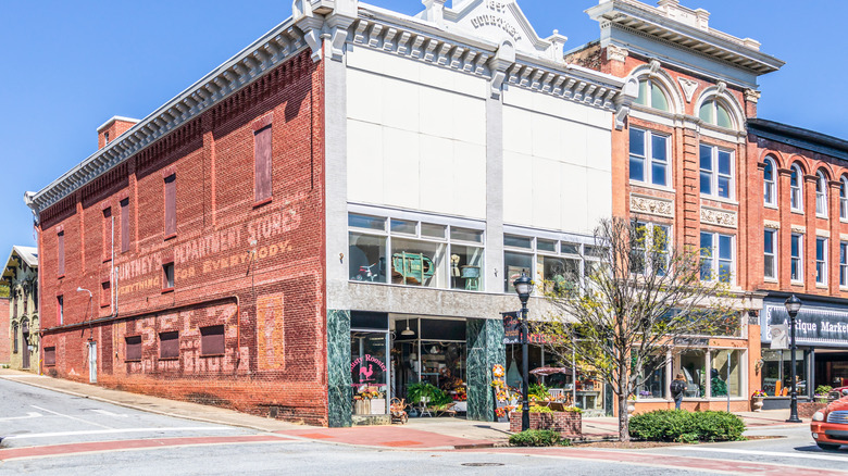 Buildings in the historic district of Lenoir, North Carolina
