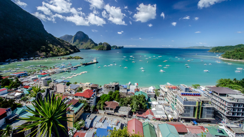 An aerial view of El Nido Bay in the Philippines