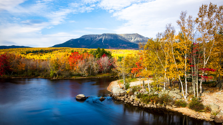 A view of Mount Katahdin in Baxter State Park, Millinocket, Maine.