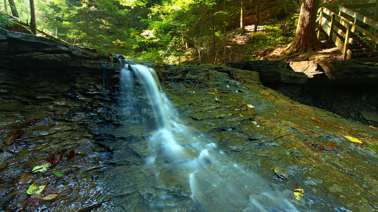 Silver Cascade Waterfall over rocks