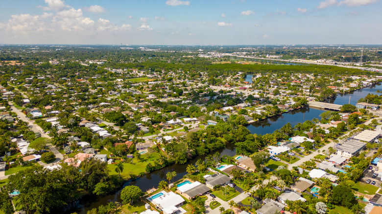 An aerial view of Wilton Manors Florida