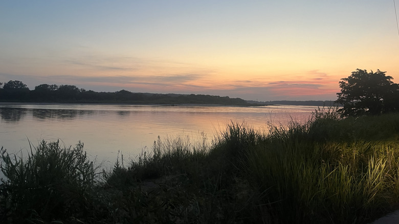 The Platte River in Nebraska at sunset