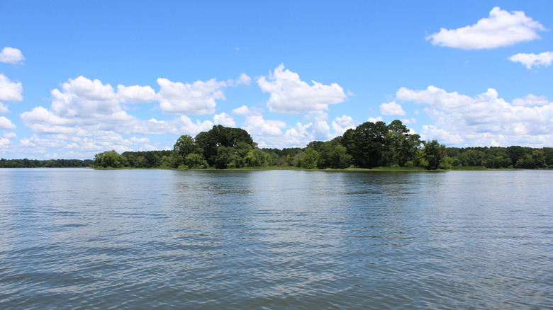 Lake Logan Martin on a calm, cloudy day, Alabama