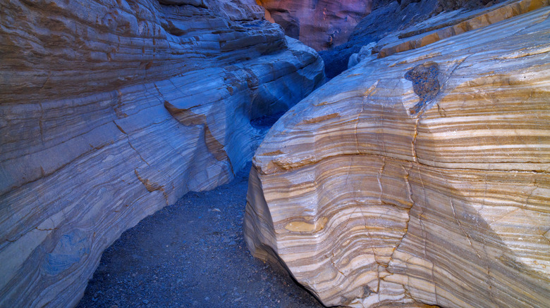 An aerial view of Mosaic Canyon in Death Valley