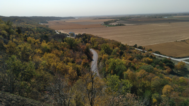 The Loess Hills National Scenic Byway in autumn