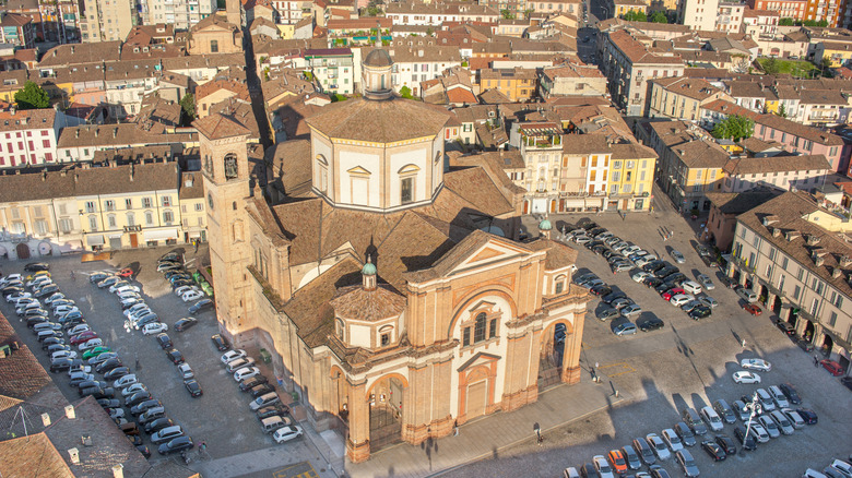 Aerial view of the Duomo di Voghera