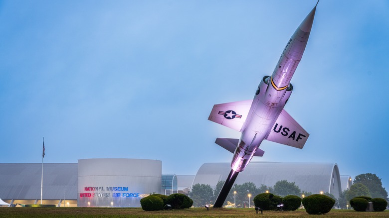Military plane on display outside museum National Museum of the United States Airforce
