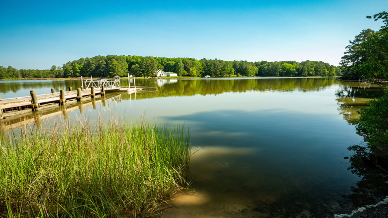 Kayak launch pier along the Rappahannock River