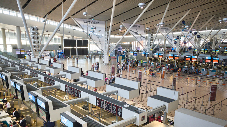 Inside an uncrowded terminal of the Cape Town International Airport