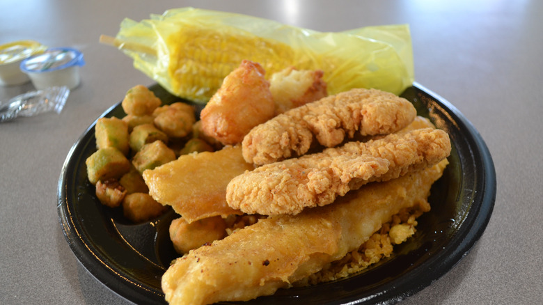 Seafood platter at Captain D's
