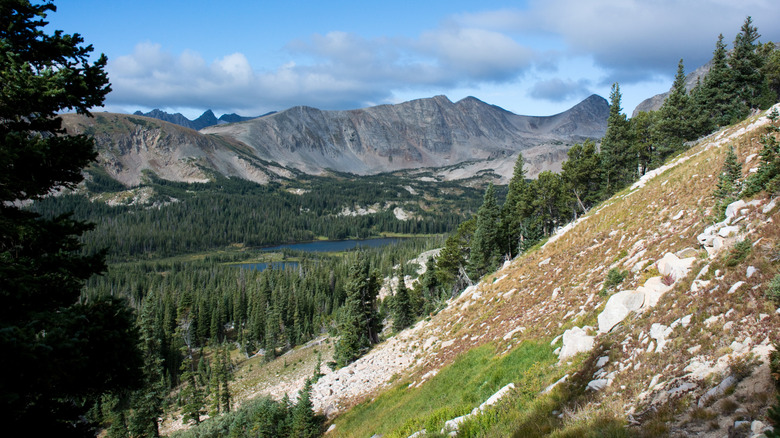 A view of the Rocky Mountains at Lakewood, Colorado.