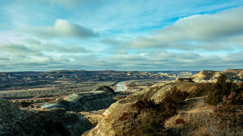Stunning terrain of Theodore Roosevelt National Park in North Dakota