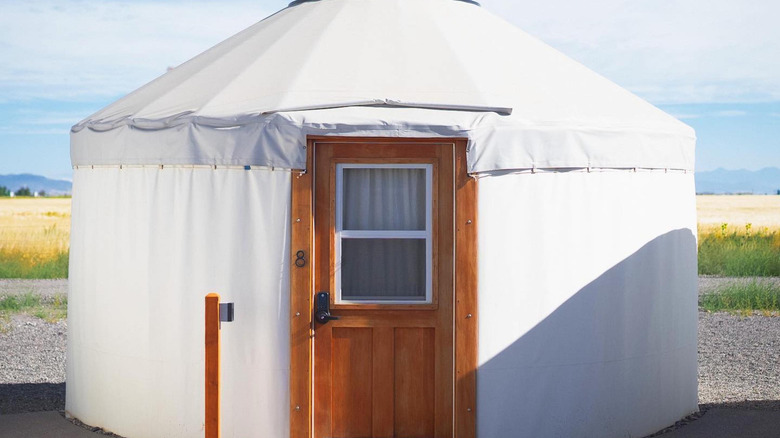 Yurt accommodations at the Frontier Drive-Inn