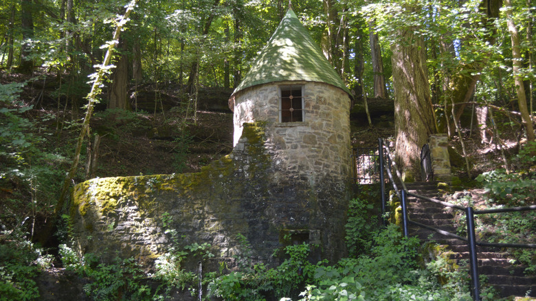 Rock castle built into hillside at Rock Island State Park in Tennessee