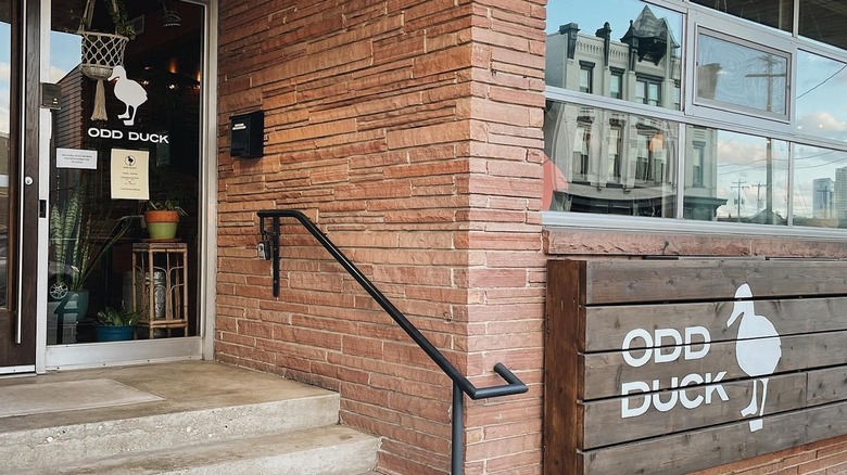 The entrance to Odd Duck restaurant in Walker's Point
