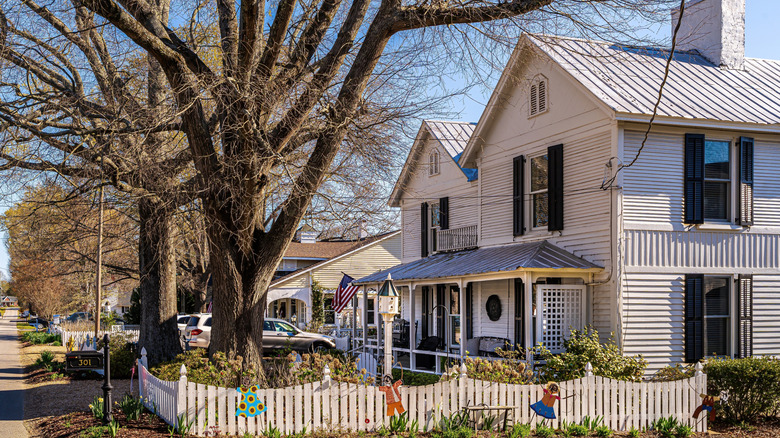 Old homes line the streets near downtown Holly Springs
