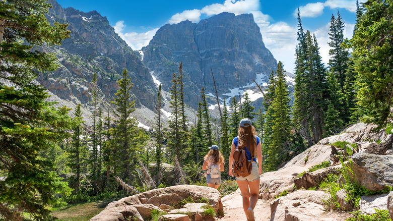 Woman hiking in Rocky Mountain National Park