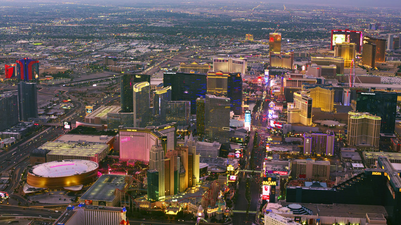 Las Vegas Strip lit up at night