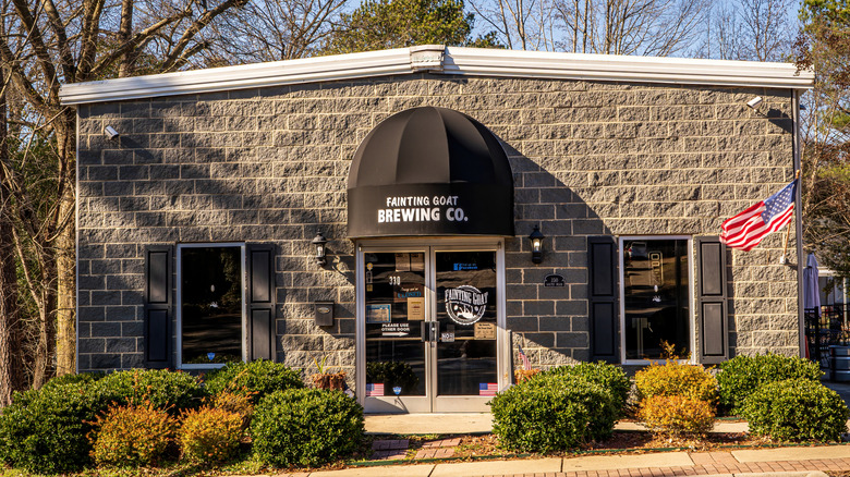 Outside of Fainting Goat Brewery Company in Fuquay-Varina