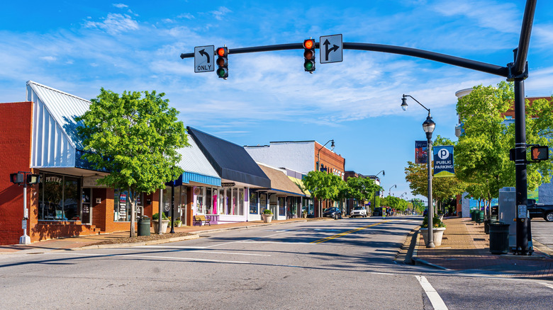 A street in downtown Fuquay-Varina
