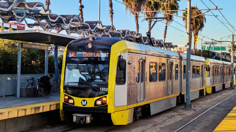 Los Angeles Metro at a stop