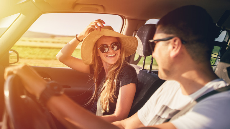Sunny car roadtrip