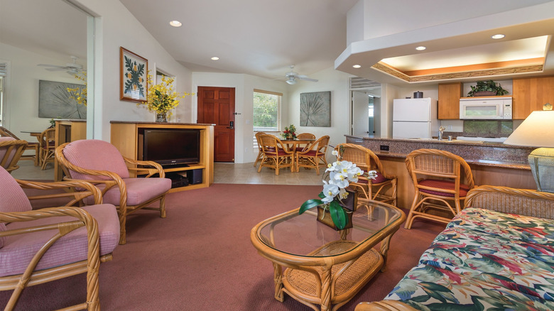 Interior of room at Wyndham Bali Hai Villas, located in the Princeville community on Kauai, Hawaii