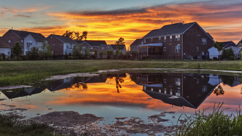 The sun sets in Virginia Beach