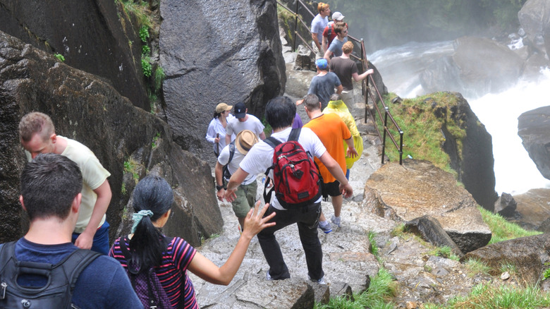 Crowded Mist Trail in Yosemite National Park