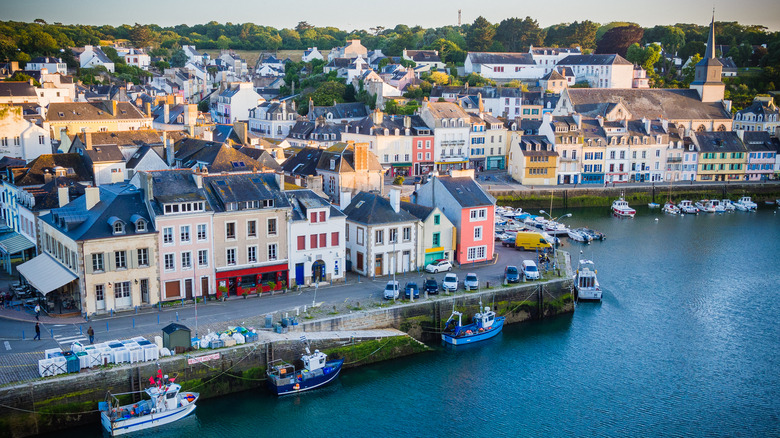 A picturesque harbor town on the island of Belle-Ile, France