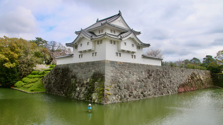 The impressive Sunpu Castle over the water in Shizuoka, Japan