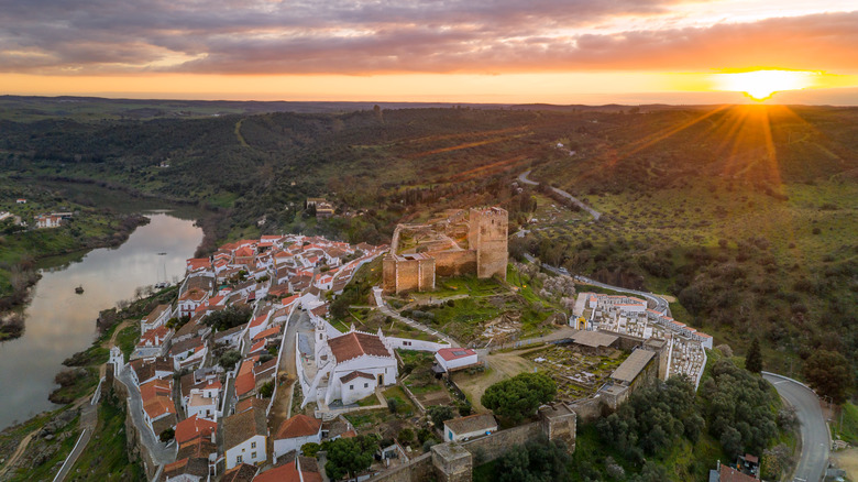 Sunset landscape in the medieval city of Mértola, Portugal