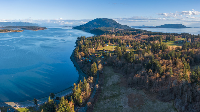A view of Lummi Island in Washington on the Salish Sea