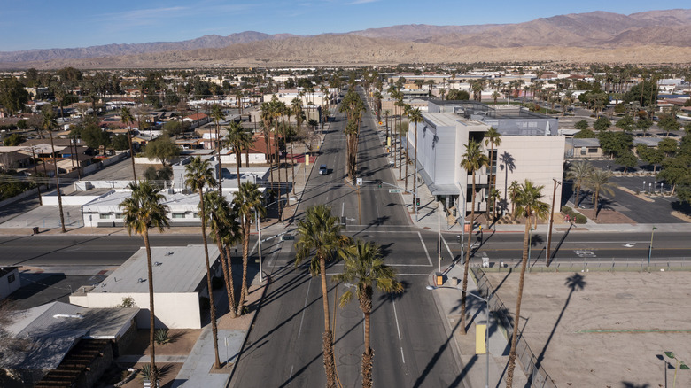 Aerial view of downtown Indio