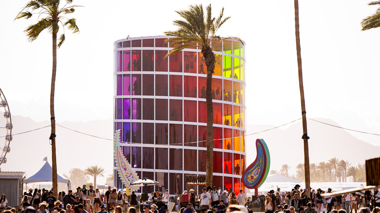 View of crowds at Coachella